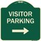 Signmission Designer Series-Visitor Parking With Right Arrow Green, 18" x 18", G-1818-9742 A-DES-G-1818-9742 - alternate 1